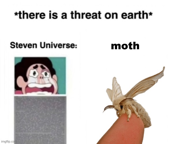 moth | moth | image tagged in there is a threat on earth | made w/ Imgflip meme maker