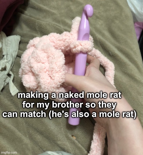 making a naked mole rat for my brother so they can match (he's also a mole rat) | made w/ Imgflip meme maker