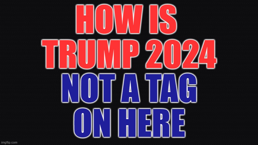 Tag Suggestions | HOW IS 
TRUMP 2024; NOT A TAG
ON HERE | image tagged in negra,trump 2024,maga,make america great again,donald trump,fjb | made w/ Imgflip meme maker