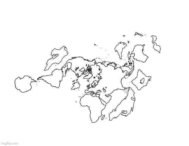 Goofy ahh unfinished world map I made | image tagged in map,maps | made w/ Imgflip meme maker
