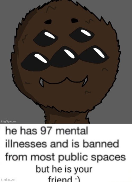 image tagged in he has 97 mental illnesses | made w/ Imgflip meme maker