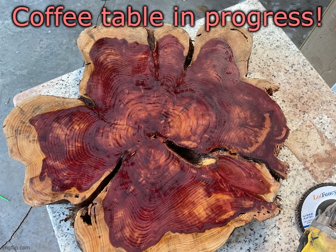 Coffee table in progress! | made w/ Imgflip meme maker