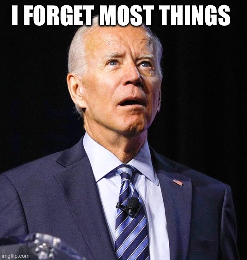 Joe Biden | I FORGET MOST THINGS | image tagged in joe biden | made w/ Imgflip meme maker