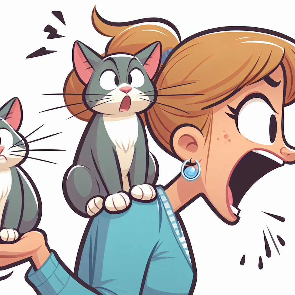 High Quality Lady yelling with a cat on her shoulder Blank Meme Template