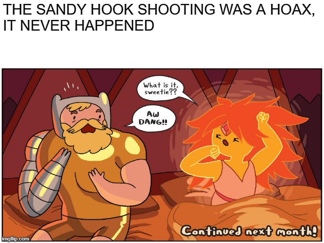 No Shooting | THE SANDY HOOK SHOOTING WAS A HOAX, 
IT NEVER HAPPENED | image tagged in hot morning | made w/ Imgflip meme maker