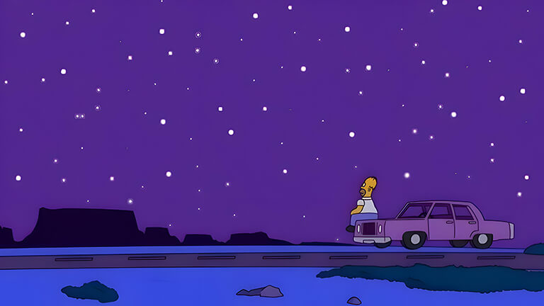 Homer Simpson Looking At Stars HD Blank Meme Template