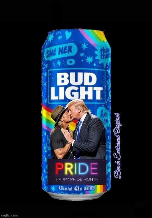 Found this, it's too good to not share. | image tagged in trump,kid rock,bud light,gay pride,pride month | made w/ Imgflip meme maker