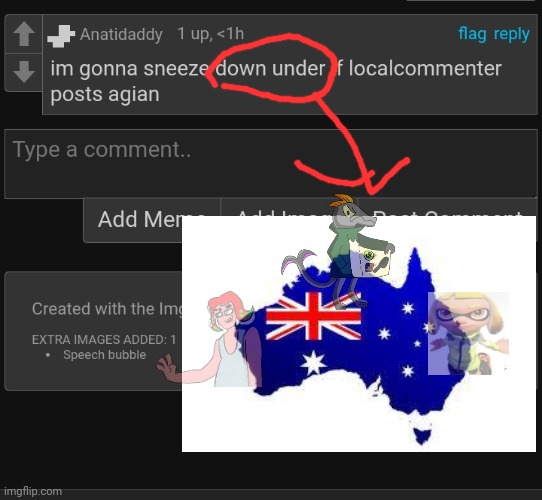 With 3 ocs from Australia | made w/ Imgflip meme maker