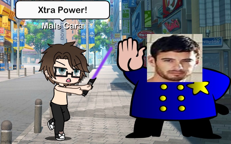 Male Cara will report and ban the UTTP | image tagged in pop up school 2,pus2,x is for x,male cara,uttp,xtra power | made w/ Imgflip meme maker