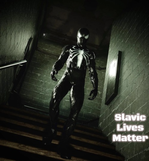 black suit spider man coming towards you | Slavic Lives Matter | image tagged in black suit spider man coming towards you,slavic | made w/ Imgflip meme maker