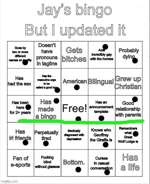 <3 | image tagged in jay s bingo | made w/ Imgflip meme maker