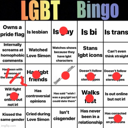 LGBTQ bingo | image tagged in lgbtq bingo | made w/ Imgflip meme maker