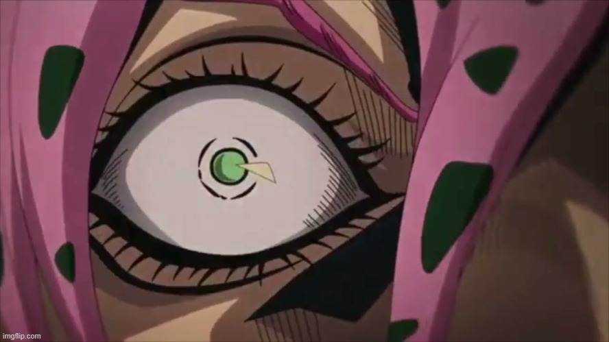 JoJo's Bizarre Adventure Diavolo eye | image tagged in jojo's bizarre adventure diavolo eye | made w/ Imgflip meme maker