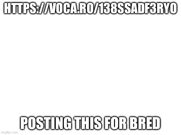 HTTPS://VOCA.RO/138SSADF3RYO; POSTING THIS FOR BRED | made w/ Imgflip meme maker