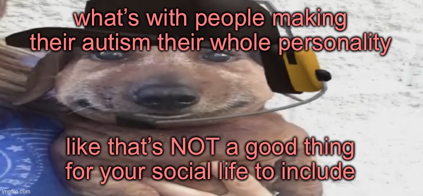 yeah i’m acoustic but i ain’t yapping about it 24/7, keep it to yourself as much as you can | what’s with people making their autism their whole personality; like that’s NOT a good thing for your social life to include | image tagged in chucklenuts | made w/ Imgflip meme maker