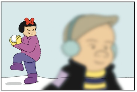 High Quality Nancy About To Throw Snowball At Sluggo Blank Meme Template