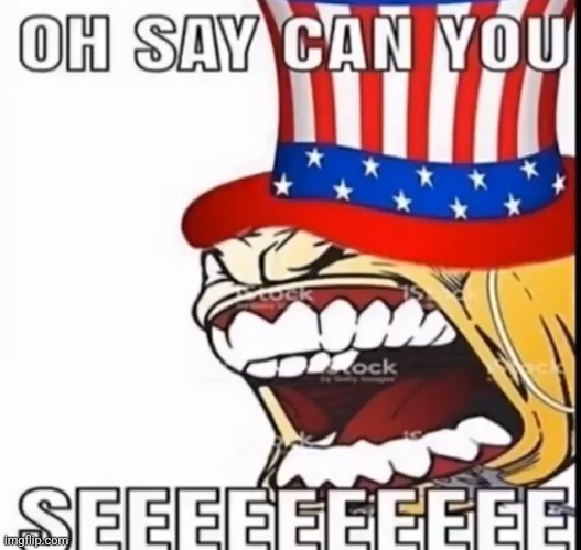 OH SAY CAN YOU SEEEEEEEEE | image tagged in oh say can you seeeeeeeee | made w/ Imgflip meme maker