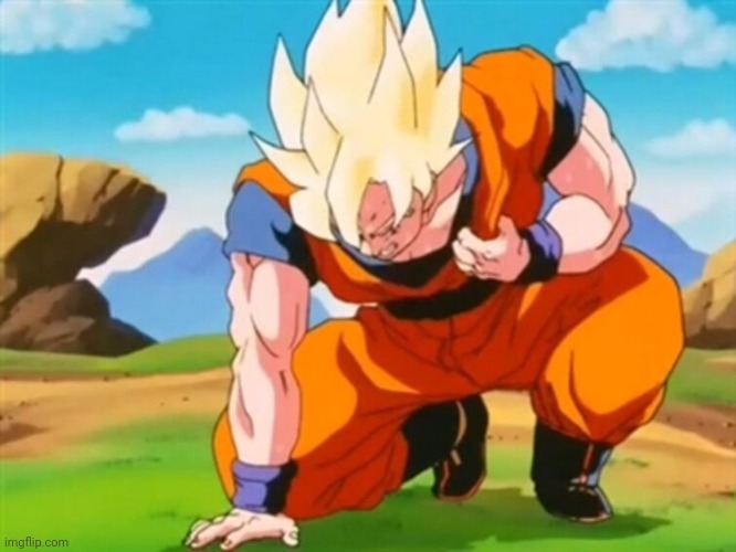 Goku's heart attack | image tagged in goku's heart attack | made w/ Imgflip meme maker
