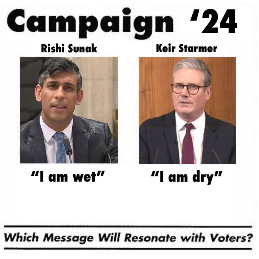High Quality Rishi Sunak v Keir Starmer Campaign '24 Blank Meme Template