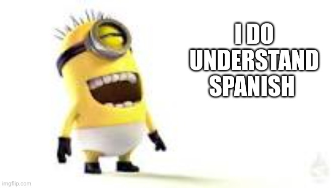 Minion meme | I DO UNDERSTAND SPANISH | image tagged in minion meme | made w/ Imgflip meme maker