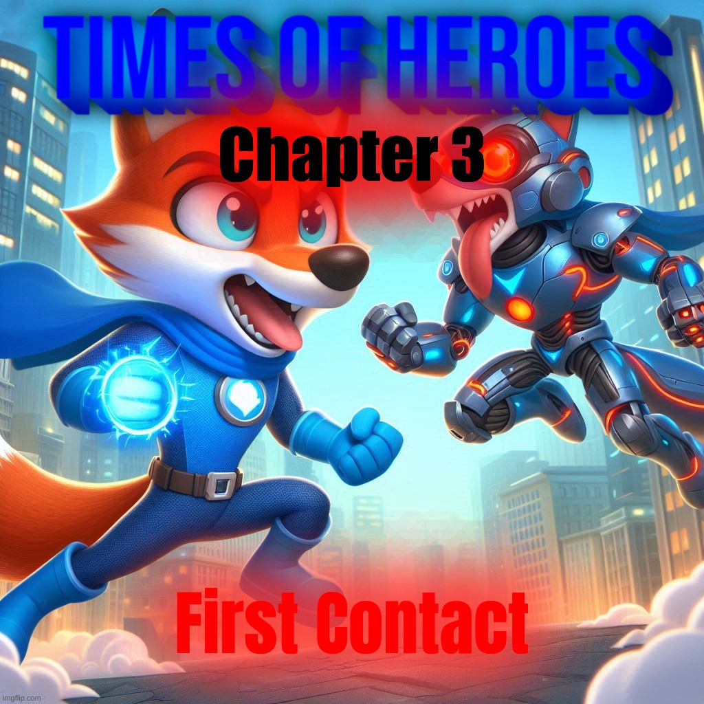 Third Chapter of Times Of Heroes | Chapter 3; First Contact | image tagged in times of heroes,timezone,uh | made w/ Imgflip meme maker