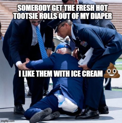 Biden tootsie rolls with ice cream | made w/ Imgflip meme maker