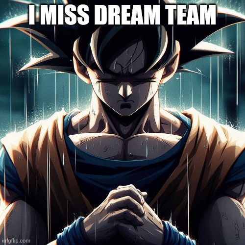 Sad Goku | I MISS DREAM TEAM | image tagged in sad goku | made w/ Imgflip meme maker