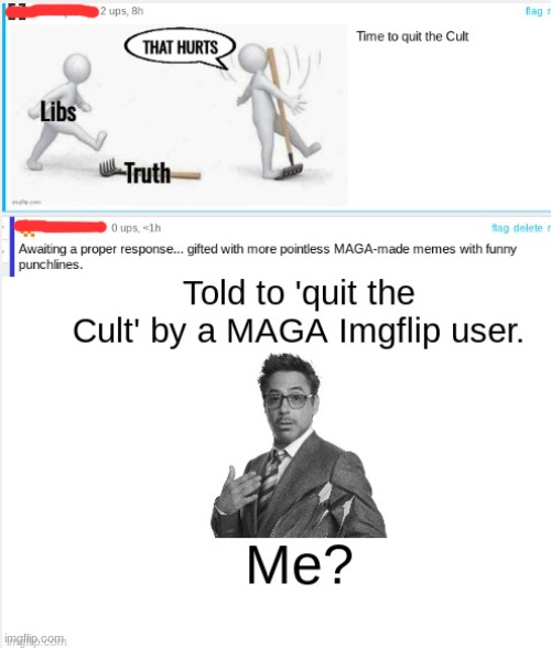Me? | image tagged in maga,ironic,conservative hypocrisy | made w/ Imgflip meme maker
