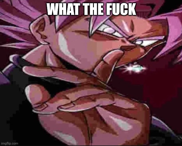 Goku Black shh | WHAT THE FUCK | image tagged in goku black shh | made w/ Imgflip meme maker