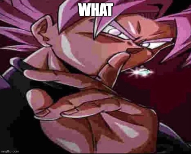 Goku Black shh | WHAT | image tagged in goku black shh | made w/ Imgflip meme maker