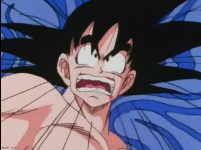 Shocked, Troubled Goku | image tagged in shocked troubled goku | made w/ Imgflip meme maker