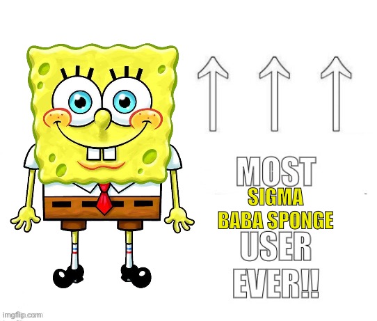 The most user ever | SIGMA BABA SPONGE | image tagged in the most user ever | made w/ Imgflip meme maker