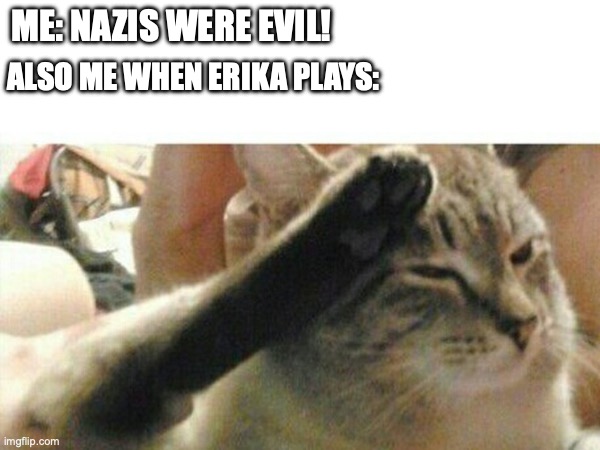 Soviet music too! | ME: NAZIS WERE EVIL! ALSO ME WHEN ERIKA PLAYS: | image tagged in salute,music,erika | made w/ Imgflip meme maker