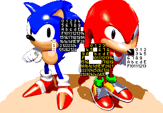 High Quality Sonic and Knuckles title screen glitch Blank Meme Template
