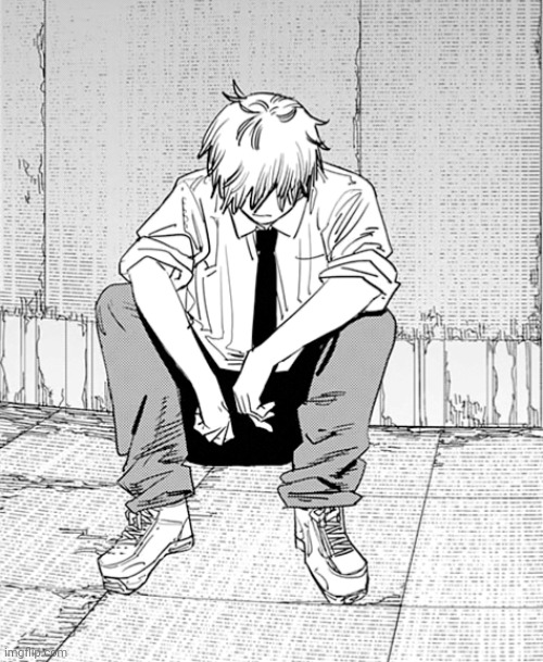Denji sitting down | image tagged in denji sitting down | made w/ Imgflip meme maker