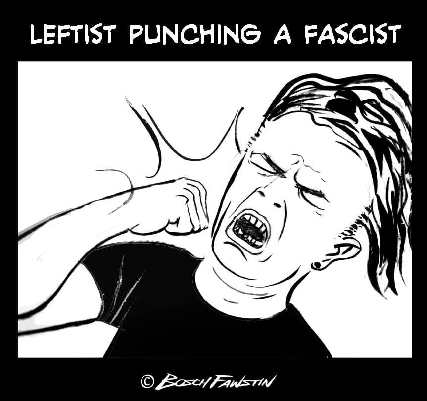 High Quality Leftist punching a fascist Blank Meme Template