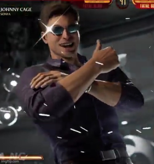 Johnny Cage thumb up | image tagged in johnny cage thumb up | made w/ Imgflip meme maker