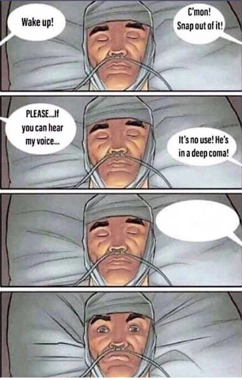 waking up from a coma Blank Meme Template