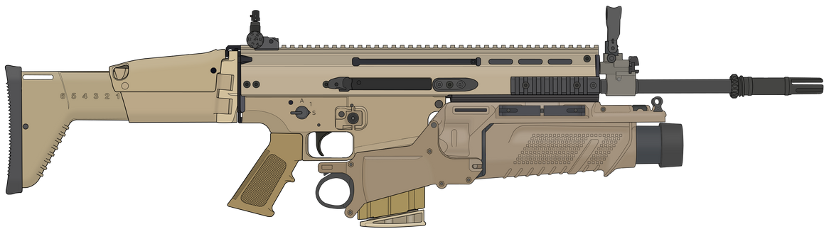 FN SCAR-H (with EGLM Grenade Launcher) Blank Meme Template