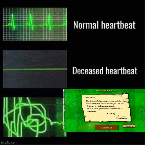 Dr. Zomboss drives me crazy asf | image tagged in heart beat meme | made w/ Imgflip meme maker