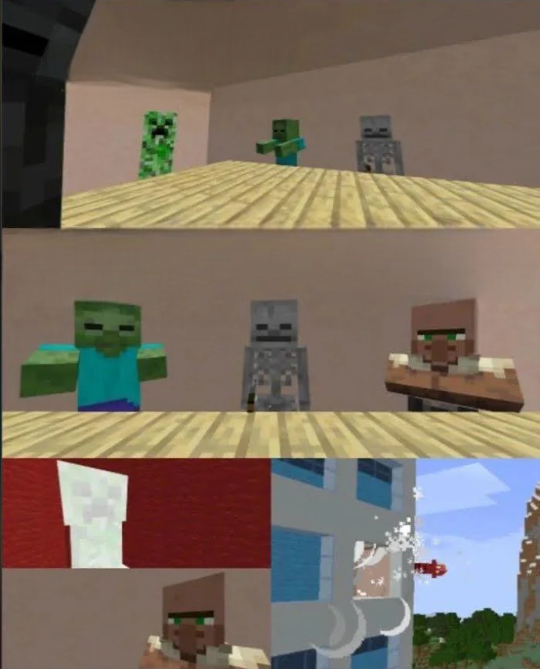 villager gets exploded Blank Meme Template
