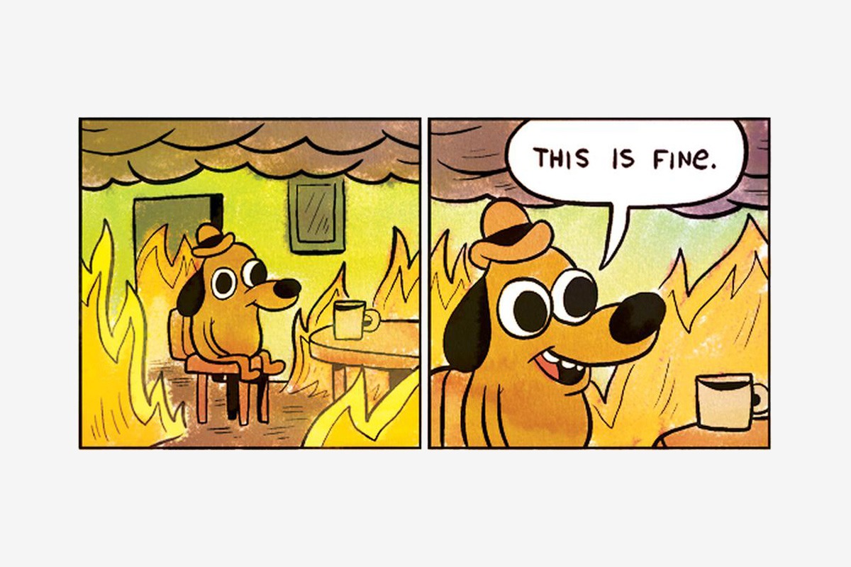High Quality this is fine meme Blank Meme Template