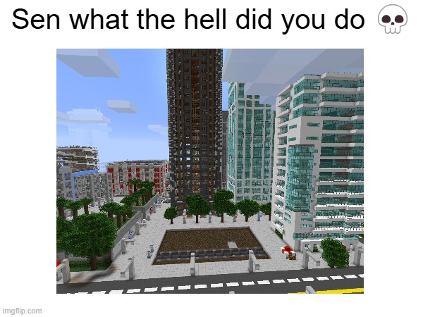 sen the hell did you do | Sen what the hell did you do 💀 | image tagged in greenfield,kas,minecraft | made w/ Imgflip meme maker
