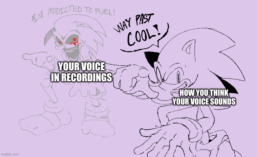 Relatable | YOUR VOICE IN RECORDINGS; HOW YOU THINK YOUR VOICE SOUNDS | image tagged in sonic the hedgehog,sonic exe,relatable,memes | made w/ Imgflip meme maker