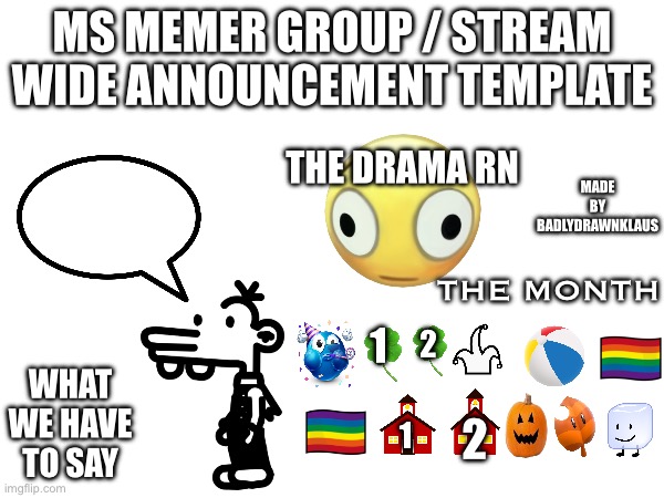 High Quality Ms Memer Announcement Blank Meme Template