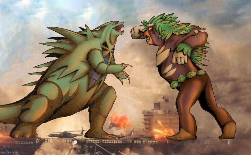 Godzilla vs Kong: Pokemon Edition (Art by FernSylHouette) | made w/ Imgflip meme maker