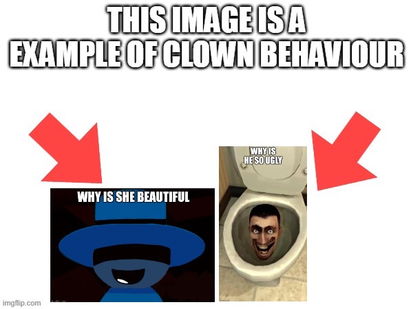 This image is a example of clown behaviour | image tagged in this image is a example of clown behaviour | made w/ Imgflip meme maker