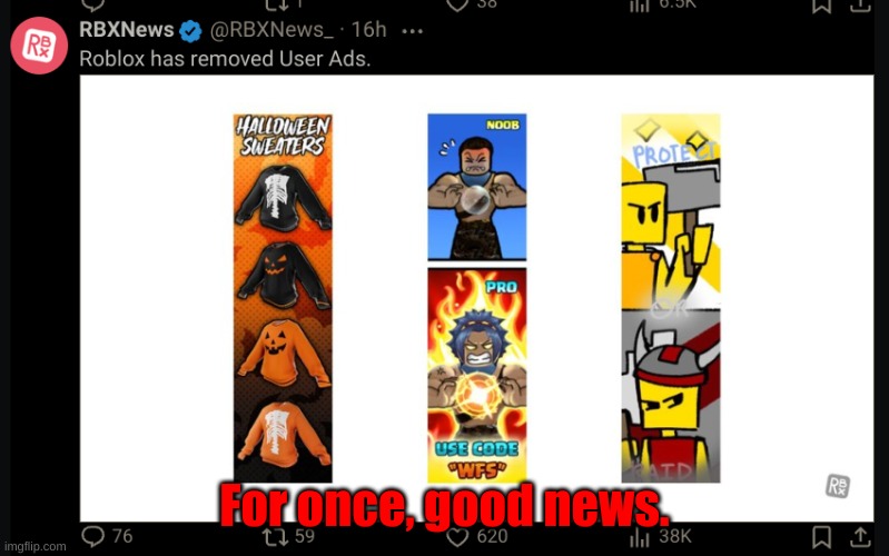 For once, good news. | made w/ Imgflip meme maker