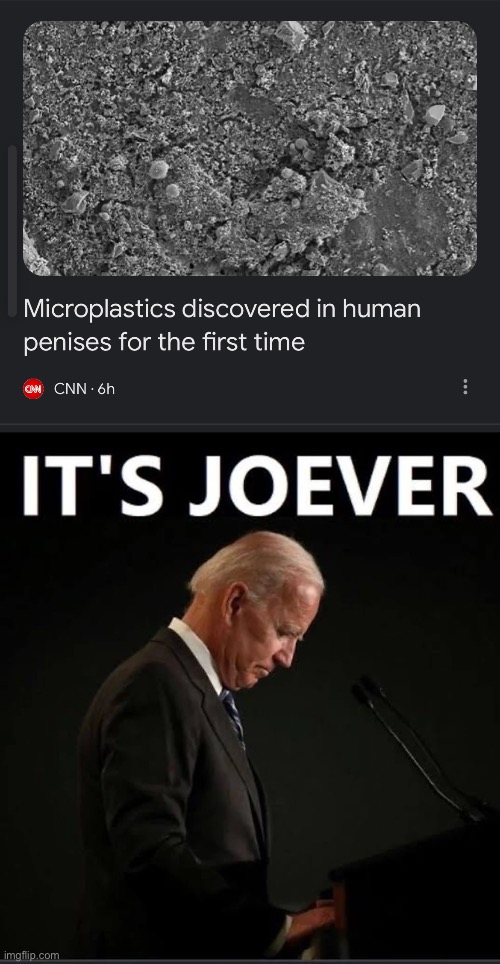 My microplastenis | image tagged in it's joever | made w/ Imgflip meme maker