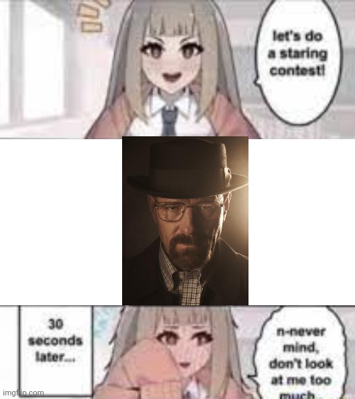 Staring contest 30 seconds | image tagged in staring contest 30 seconds | made w/ Imgflip meme maker